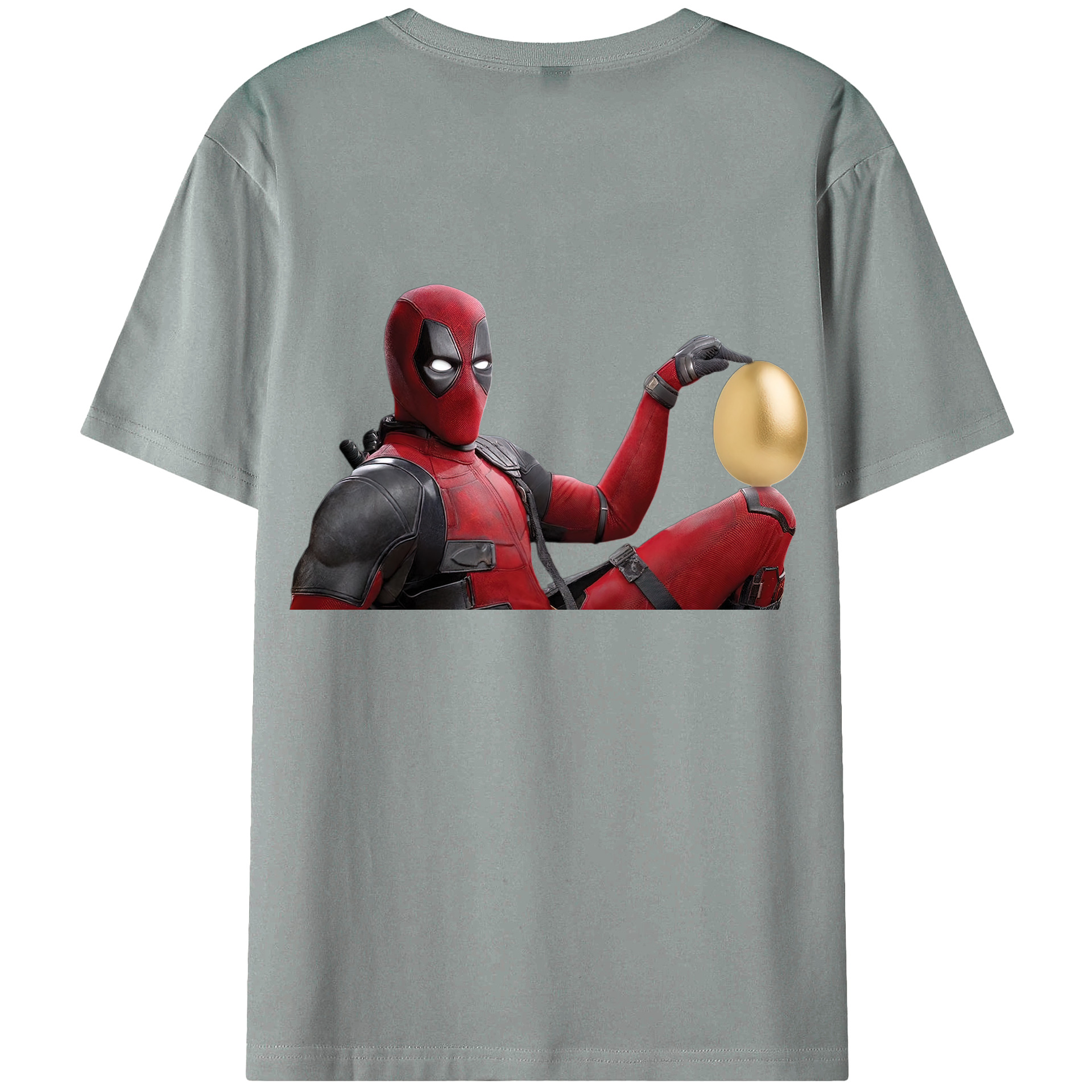 （画像用） Deadpool デッドプール 綿100％ メンズ半袖Tシャツ（バックプリント） 通気性